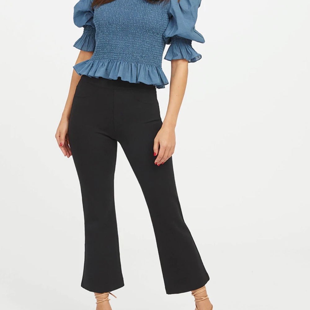 Spanx Cropped Flare Pants in Black